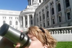 Julie in front Madison Wisconsin Court House